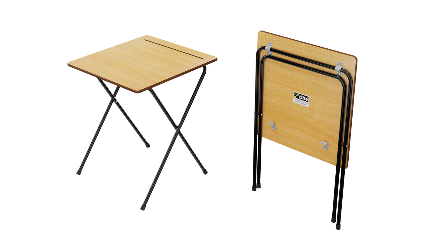 40 Zlite® Standard Exam Desk 600X600mm, Beech, with Trolley