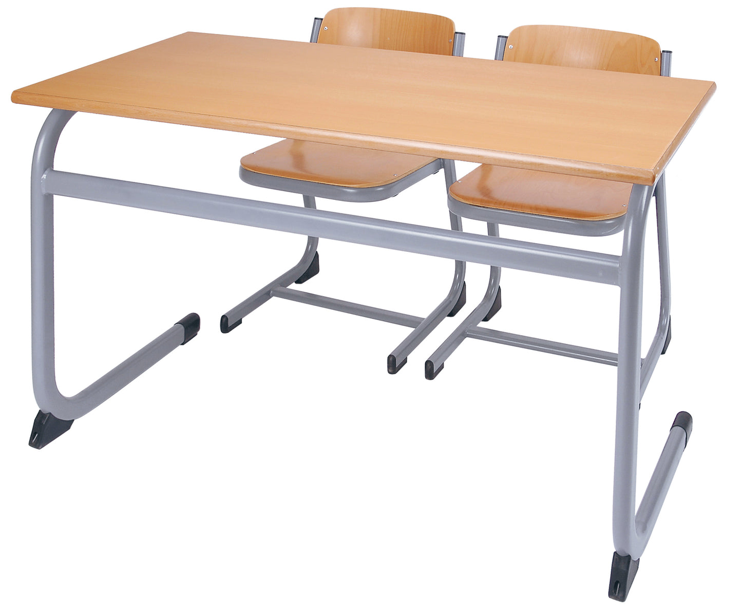 Form Cantilever Stool grey frame, beech seat 610mm