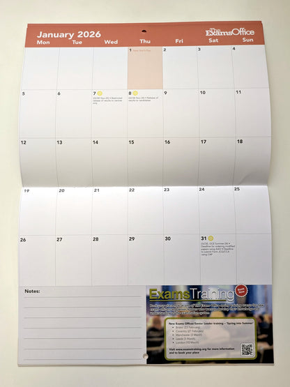 The Exams Office 2025/26 calendar