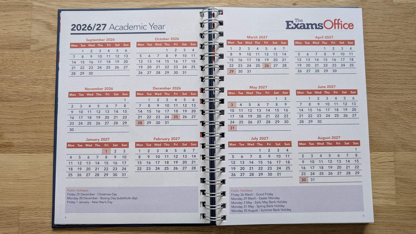 The Exams Office 2026/27 diary