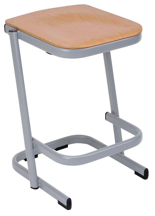 Form Cantilever Stool grey frame, beech seat 610mm