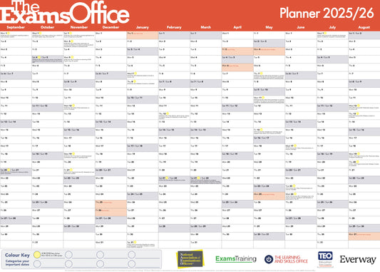 The Exams Office 2025/26 wall planner